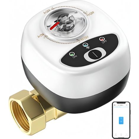 Vanne d'eau WiFi EWeLink, vanne à bille intelligente automatique, étanche IP65, contrôlable à distance via une application sans fil, compatible avec Google Assistant et Salute pour la commande vocale. (1/5)