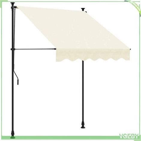 Auvent rétractable - FAFEICY - 368745 - 200x115 cm - Anti-UV - Hauteur réglable 210-300 cm (1/5)