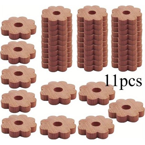 Blocs de cèdre pour rangement de vêtements, bois de cèdre naturel, suspensions de cèdre parfumées frais, anneaux de cèdre pour placards et tiroirs, 11 pièces 1,89x0,35 pouces. (1/5)