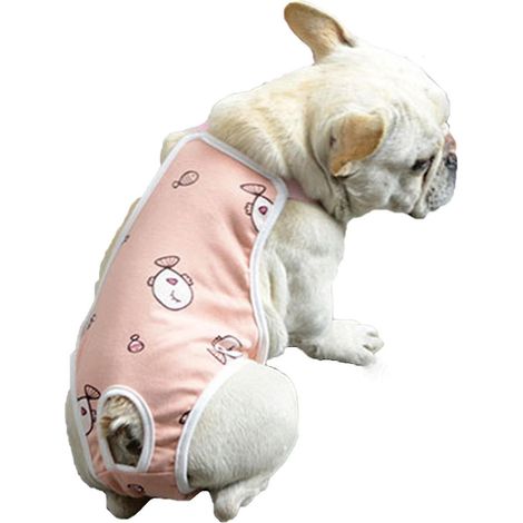 Hygienische Hundehose, verstellbare Menstruationsshorts, waschbare Hundewindel, physiologische Hose für Haustiere in der Wohnung – M – Rosa