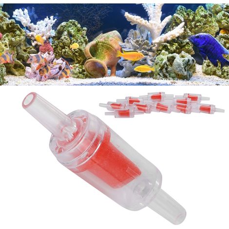 Vannes Anti-retour pour Aquarium Accessoires Pompe à Air Transparent Rouge Lot de 10 (1/5)
