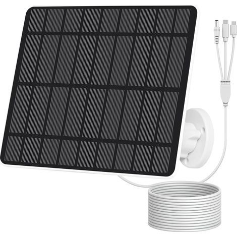 x 5W Solar Panel, 3-in-1 Ports, Monocrystalline Cells, IP65 Waterproof, For Outdoor Camera (1/5)