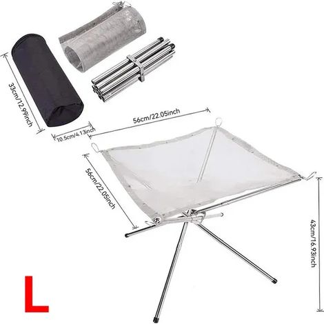 Brasero portable d'extérieur, support de feu pliable en acier inoxydable, outils de barbecue d'extérieur, réchauds de cuisson portables (1/3)