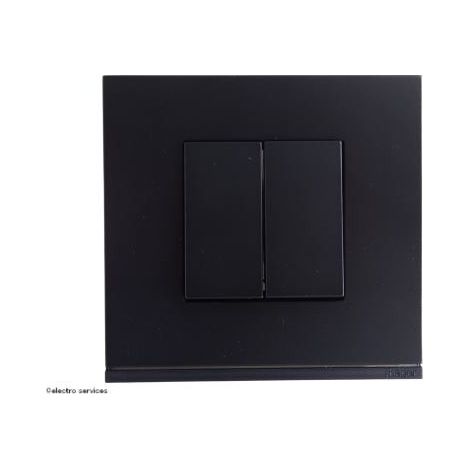 Double interrupteur va-et-vient complet noir – 250V 10A – Pour installation intérieure – Gamme Gallery Hager