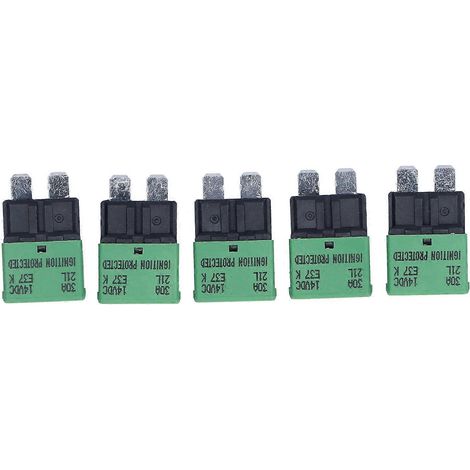 Lot de 5 fusibles à réarmement automatique 30 A 14 V CC avec disjoncteurs ATC/ATO pour amplificateur stéréo de camping-car, caravane ou bateau (1/4)