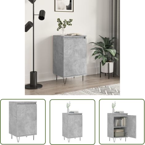 The Living Store Buffet gris béton 40x35x70 cm bois d'ingénierie - Buffet Design - Meuble Rangement - Armoire Cuisine - Commode Salon - Mobilier Contemporain (1/5)