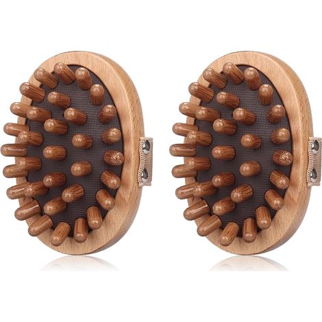 Cepillo de masaje para el cuidado de la cabeza, modelador corporal, masajeador para el cuero cabelludo, dolor, cuello, espalda y piernas, herramientas de acupresión, meridianos, 2 unidades