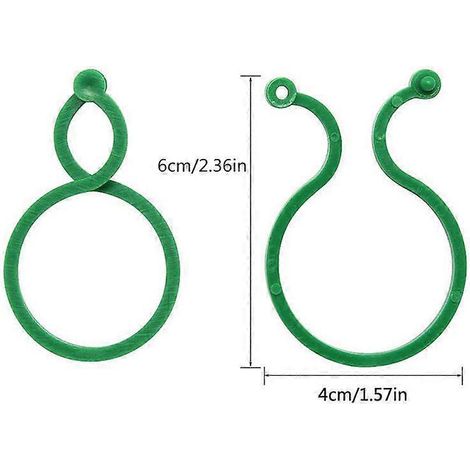 100 Pflanzenstützclips, Drehringe für Garten, Gewächshausbedarf, Clips für Gemüse und Gartenpflanzen, Packung mit 100 großen Stücken