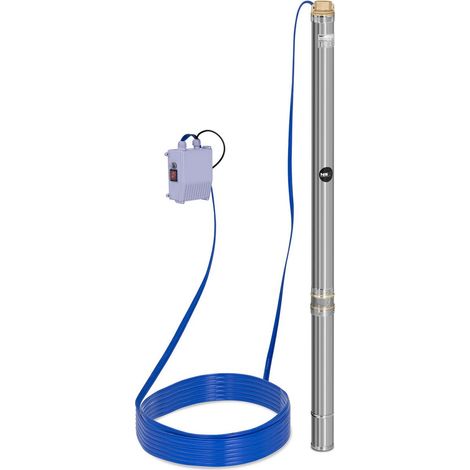 Pompe immergée pompe de puits submersible refoulement - 3 800 L/h - 750 Watts - acier inoxydable (1/4)