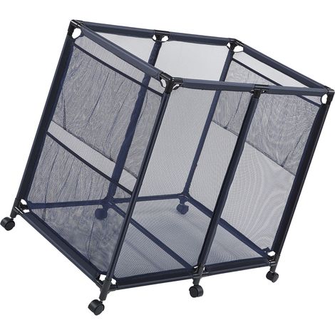 Mophorn Pool-Aufbewahrungsbehälter 93,5 x 61 x 90,4 cm, Aufbewahrungsbox mit 6 Rollen, Netz-Organizer mit stabilem Metallrahmen & Seitentaschen, Lagerkorb für Pool-Nudeln und Schwimmausrüstung