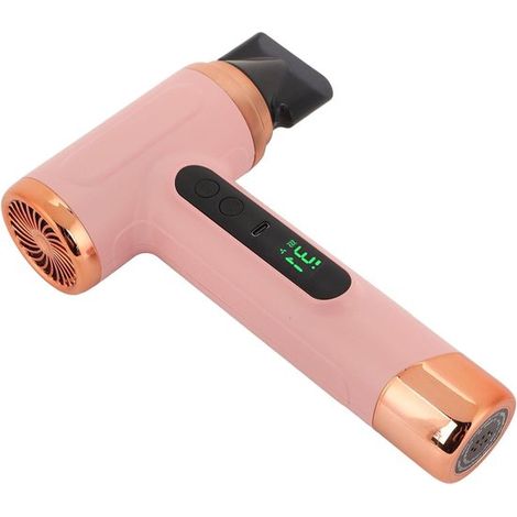 Asciugacapelli portatile ricaricabile caldo/freddo da viaggio,200 W con beccuccio,adatto a tutti i tipi di capelli (rosa) (1/5)