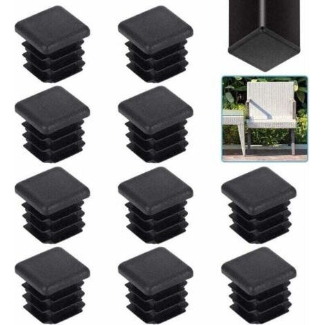 20pcs square tube caps 20 20mm square tube cap black plastic square tube caps square fin cap solid chair cap chair tube cap table leg for (1/4)