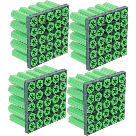 100 chevilles en plastique vert pour cloisons sèches et béton, robustes légères, idéales un usage (1/5)