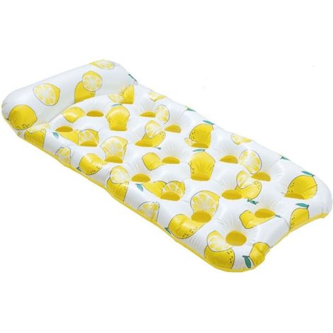 Matelas Gonflable Flottant Avec Appui-tête Piscine Design Citrons 180x88cm 628530
