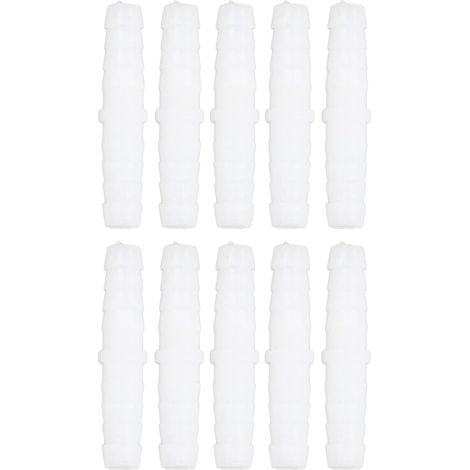Plastic Beard Hose 10 Pieces Plastic Beard Pipe Fitting Straight Equal Barbed Splicer Mender Joint Union Adapter (9-9mm) (1/5)