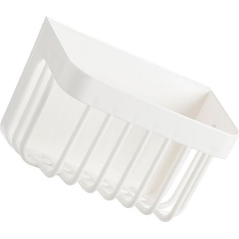 Porte-serviettes facial mural multifonction en plastique blanc - Panier de rangement pour salle de bain et cuisine [Porte-serviettes facial mural] Plastique [Blanc] [Dimensions: 16.5 x 9.5 x 10 cm] (1/5)