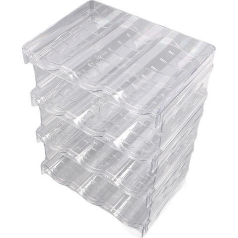Lot organisateur bouteilles d'eau transparent 4 pièces empilable support plastique détachable rangement placard cuisine (1/5)