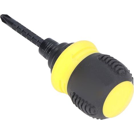 Tournevis à cliquet, tête Phillips, réglable, mini outil de quincaillerie en acier allié au chrome-vanadium, jaune. (1/5)