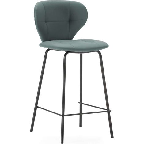Pack de 2 taburetes modelo Fauna tapizado en polipiel verde, 94cm(alto) 45cm(ancho) 52cm (largo) (1/4)