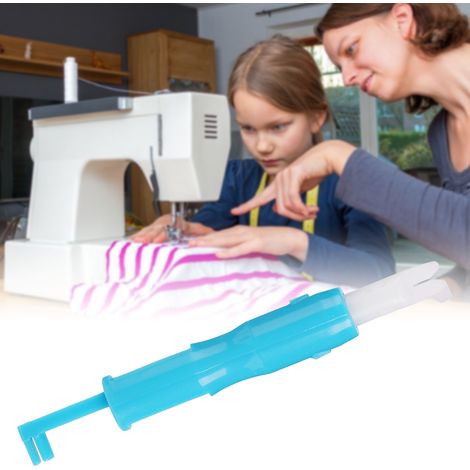 Enfile-aiguille automatique multifonction pour machine à coudre, aiguilleuse pratique ménage bleue