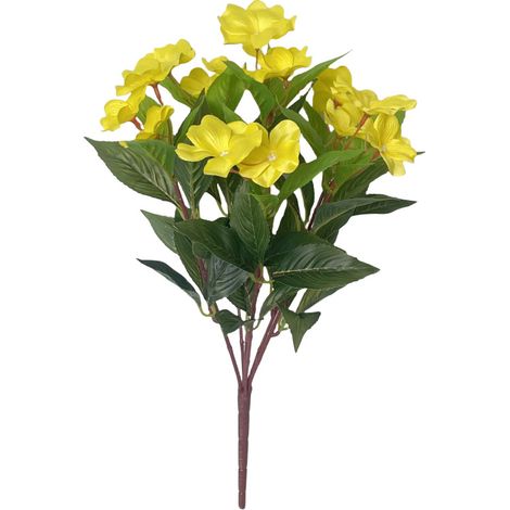 4 Stücke, künstliche Blumen, künstliche impatiens, geeignet für indoor und Outdoor Topfpflanzen, Höfe, Gärten, hängenden Körbe, Veranda Dekoration (gelb)
