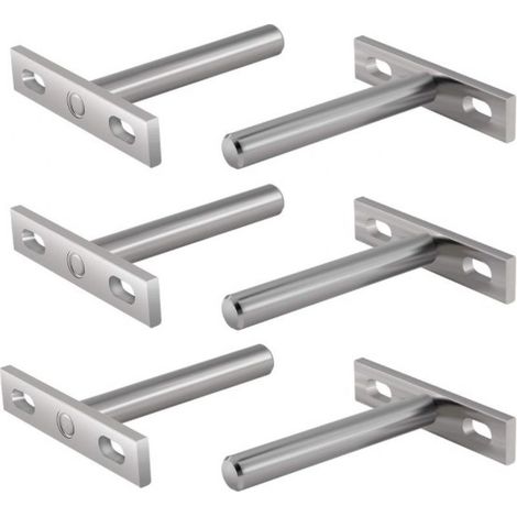 GDHZS- Lot de 6 supports d'étagère flottants de 3 pouces, supports cachés pour étagères flottantes en bois - Vis et chevilles incluses (1/5)
