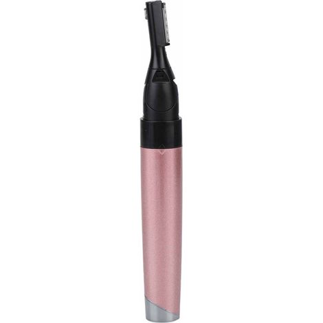 Tondeuse à sourcils électrique étanche en forme de stylo, flexible, pour rasage du visage, idéale pour la maison et les voyages (rose). (1/5)