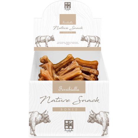 Scatola da 120 ossa naturali per cani da 8 cm x 20 g ciascino Natura Snack