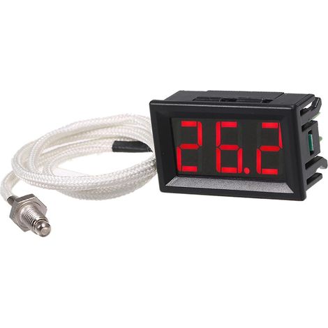 Thermomètre Numérique Industriel 12V Sonde K Type M6 -30800℃ Rouge (1/5)