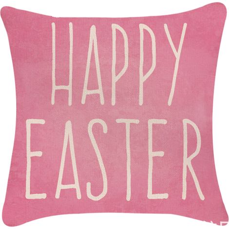 Funda de almohada decorativa de Pascua, Feliz Pascua rosa