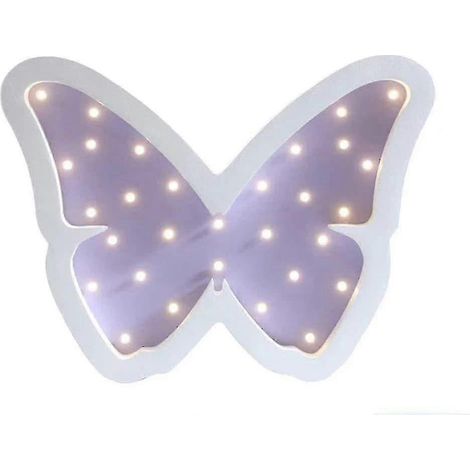 Lampe papillon, veilleuse pour enfants, décoration murale lumineuse d'ambiance pour chambre/salon (violette) (1/3)