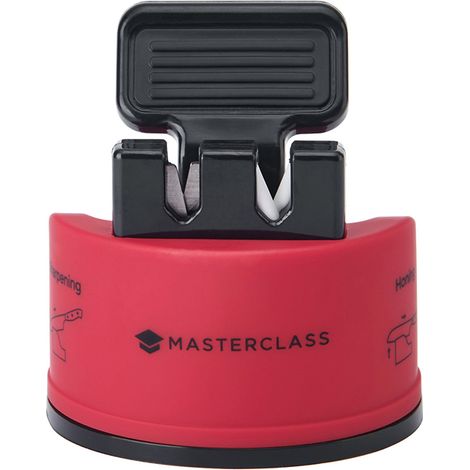MasterClass Smart Sharp Sharpener Dual Coltelli con 2 frese per affilare e affilare i coltelli de Acciaio inossidabile e ceramica, Rosso (1/5)