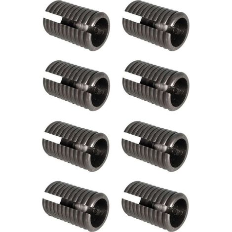 8 deslizadores antideslizantes para muebles – Tapa de extremo de tubo redondo de 18-20 mm – Pies de plástico negro a presión – Protección para suelos de parquet (1/2)