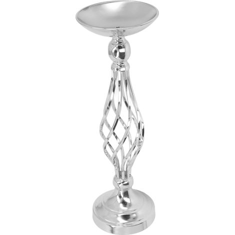 Chandelier de table décoratif en fer torsadé, bougeoir à galbe, ornement décoratif, chandelier de mariage argenté S (1/5)