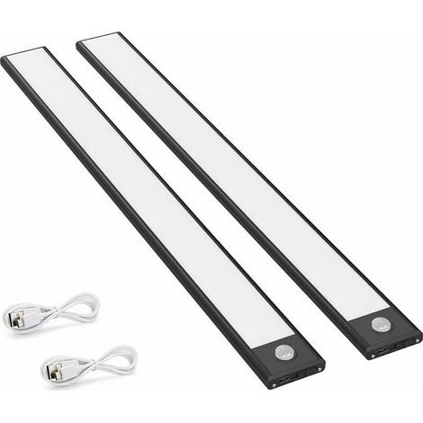Set mit 2 LED-Schrankleuchten mit Bewegungsmelder, 150 lm, Küchenleuchten mit Akku, USB-Anschluss, automatische Ein-/Ausschaltung (1/5)