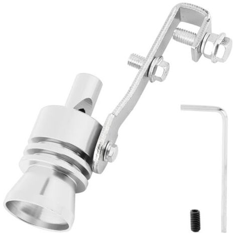 Tbest Sifflet Turbo Universel pour Tuyau de Voiture, en Alliage D'aluminium Haute Performance, Rehausseur de Son pour Automobile, ATV, SUV, Accessoires Automobiles, Noir, Rouge, Bleu, (SILVER) (1/5)