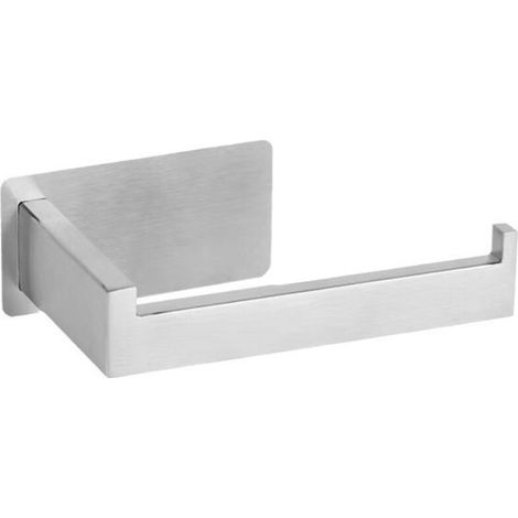 Porte Papier Toilette adhésif, Acier Inoxydable 304, Support Papier Toilette brossé sans Percage (1/5)