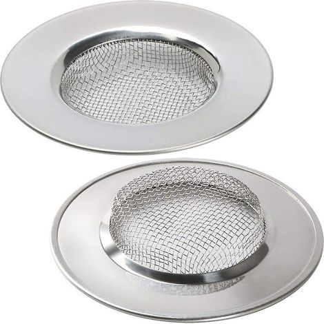 Ensemble de 2 bouchons de douche et de lavabo pour nettoyer les cheveux - Piège à cheveux en métal et crépine de baignoire en maille (1/5)