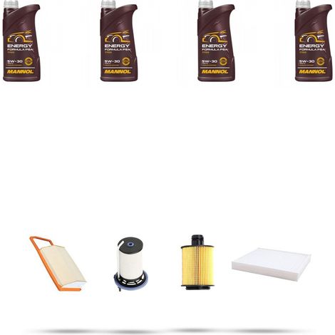 Kit tagliando 4 FILTRI e 4L OLIO compatibile con Peugeot Bipper 1.3 HDI 55kw Dal 2010 (1/5)