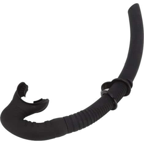 Tuba de plongée pliable avec embout buccal souple en silicone, pour la chasse sous-marine, la natation et la plongée en apnée (noir).