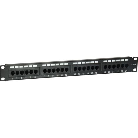 Equip Patchpanel 24x RJ45 Cat5e 19` UTP 1HE schwarz