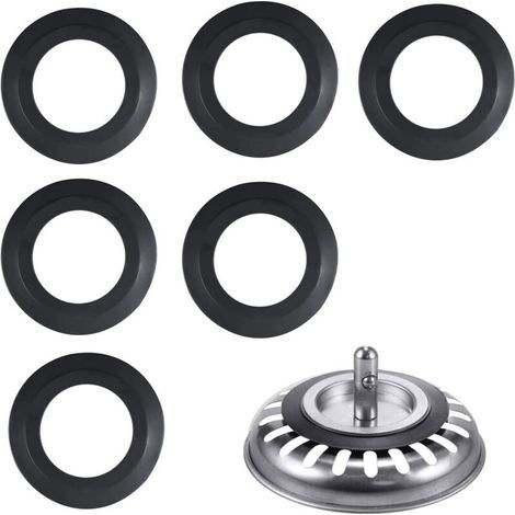 Joint Bonde Evier.6 Paquets Ø extérieur 54 mm. Ø intérieur 32 mm Cuisine Baignoire Bonde Lavabo Joint en Élastomère pour Paniers Filtrants Vidange Bouchon de Vanne et Tamis lavabo Soupape (1/5)