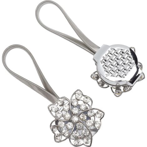 Clip per tende magnetiche, resistenti alla ruggine, con motivo floreale scintillante, ideali per la camera da letto degli studenti.