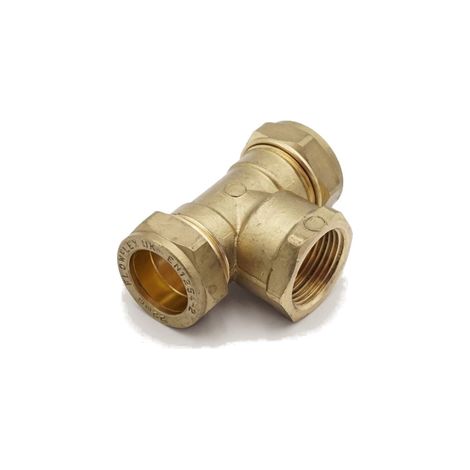 PrimaPlus Brass Compression Female Tee 22mm x 3/4" Fi (1/3)