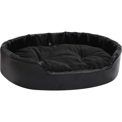 Cama para perros 90 x 79 x 20 cm Felpa y polipiel negra 020043219 (1/5)