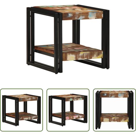 Wohnzimmer -  Couchtisch 40 x 40 x 38 cm Massives upgecyceltes Holz