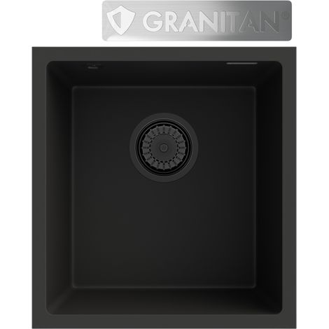 GRANIT ÉVIER SOUS PLAN SIPHON NOIR MINI 45 (1/5)