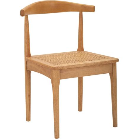 Lot de 2 chaises bois et rotin design zen (1/5)