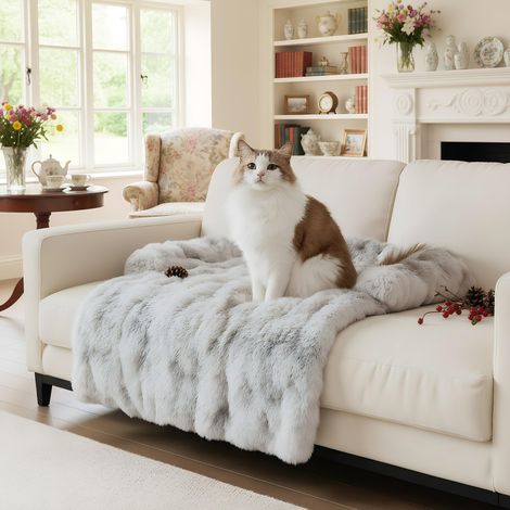 Coussins de canapé en Peluche épaisse Lapin pour canapé, Tapis de lit pour Chien, Couverture de canapé Lavable en Peluche pour Chien, protège-Meubles Tapis de canapé pour Chiens et Chats (1/5)