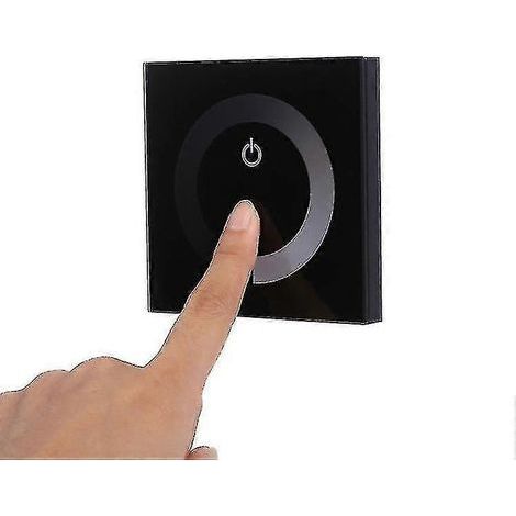 Dc 12v-24v Dimmer Switch Wall Mount Touch Panel Controller Monochrome Led Strip Brightness Adjustable Dimmer Touch Screen Led Dimmer Switch (black) (1/4)